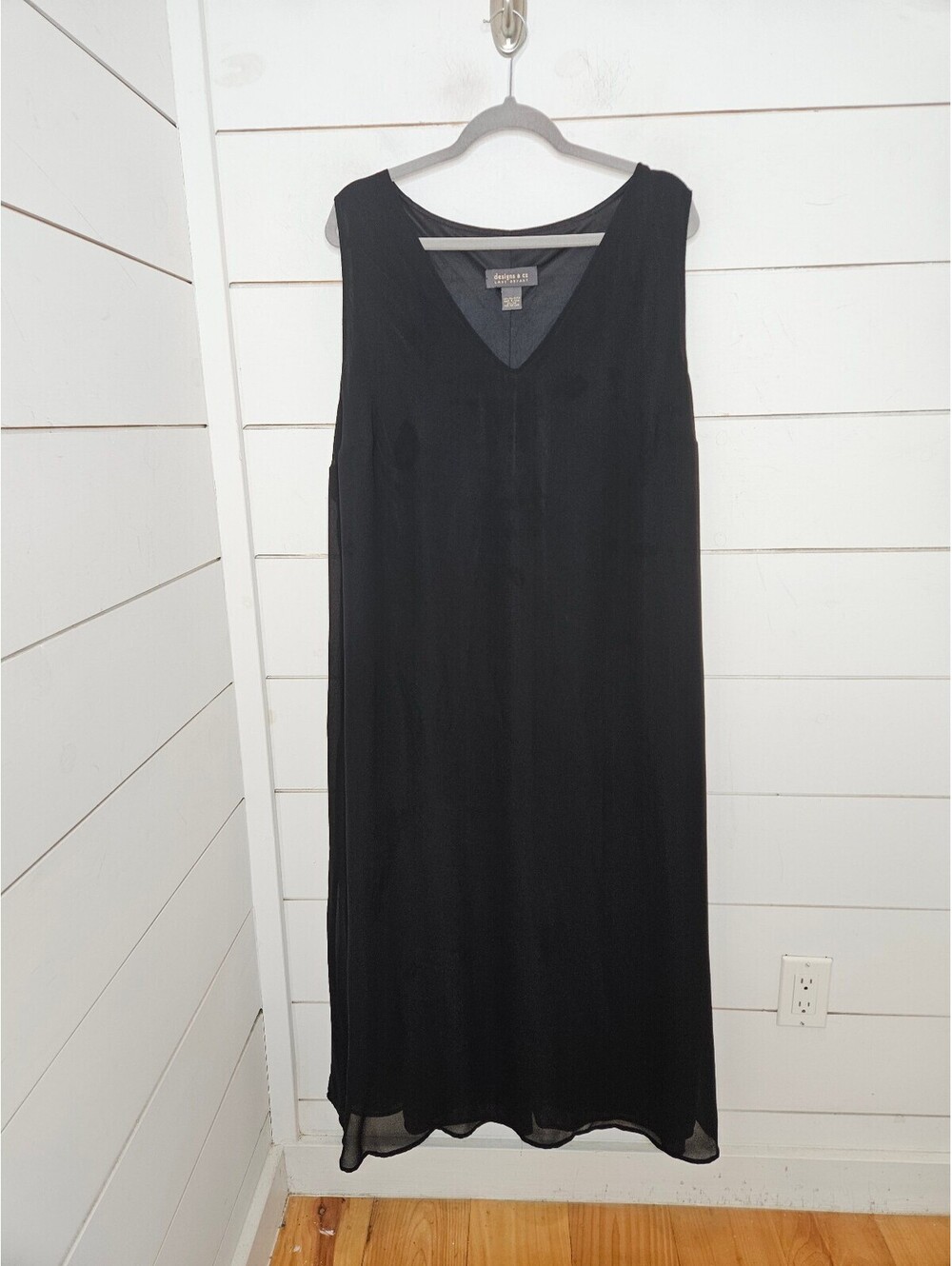 Designs & Co by Lane Bryant size 22/24 black sheer lined sleeveless maxi dress